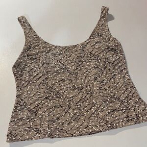 Alex Evenings Brown and Black Shimmering Foiled Print Camisole